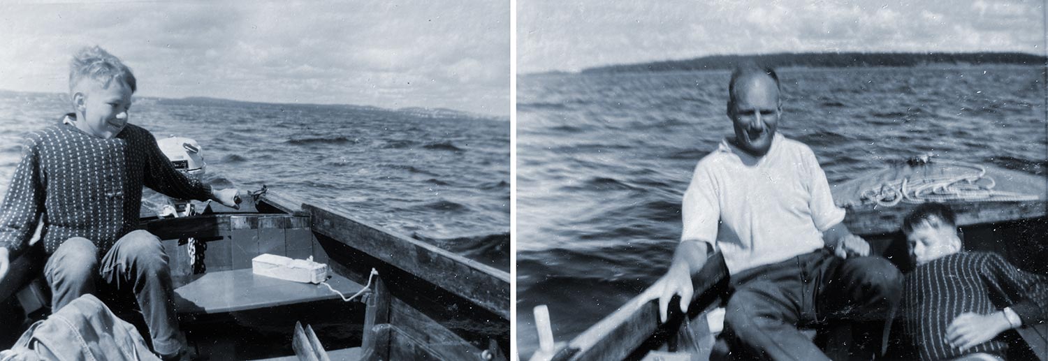 Ute i småbåt i Horten.