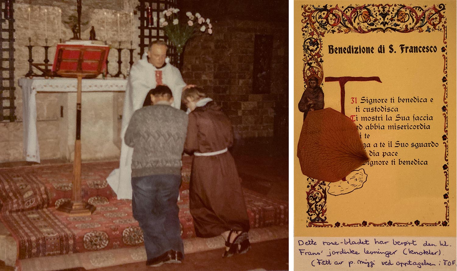 Moren min, Randi Sørensen, tas opp i fransiskanernes lekmannsorden i Assisi, 5. juni 1981.